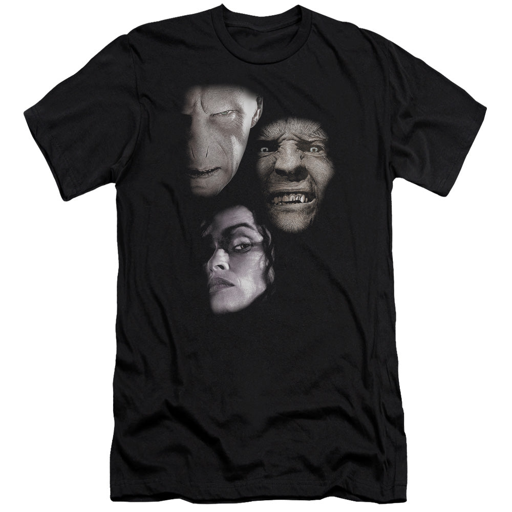 Harry Potter Villian Heads Men's Ultra-Soft 30/1 Cotton Slim Short-Sleeve T-Shirt