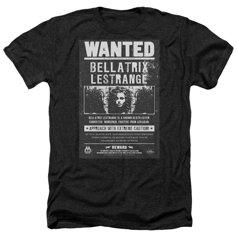 Harry Potter Wanted Bellatrix Men's 30/1 Heather 60 40 Poly Short-Sleeve T-Shirt
