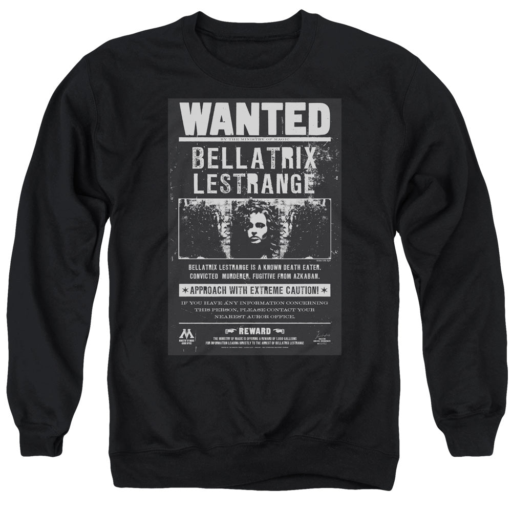 Harry Potter Wanted Bellatrix Men's Crewneck 50 50 Poly Long-Sleeve T-Shirt