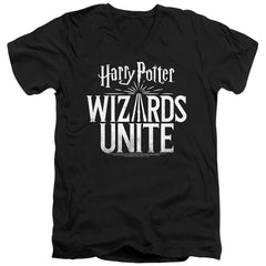 Harry Potter Wizards Unite Logo Men's 30/1 Cotton Slim V-Neck T-Shirt