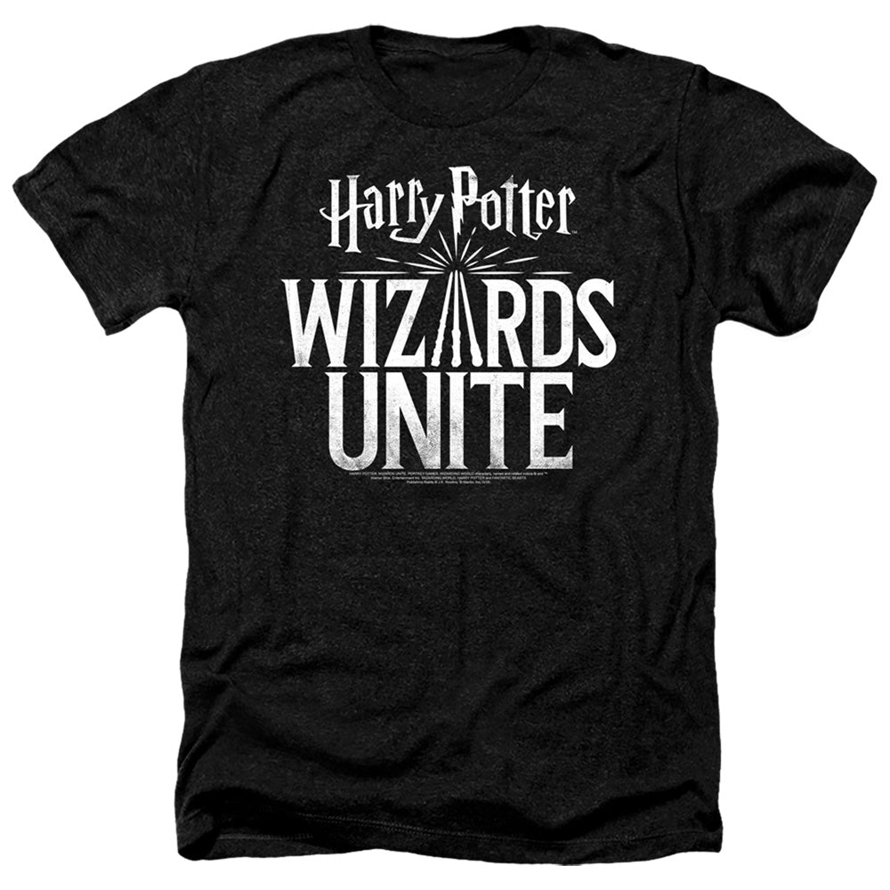 Harry Potter Wizards Unite Logo Men's 30/1 Heather 60 40 Poly Short-Sleeve T-Shirt