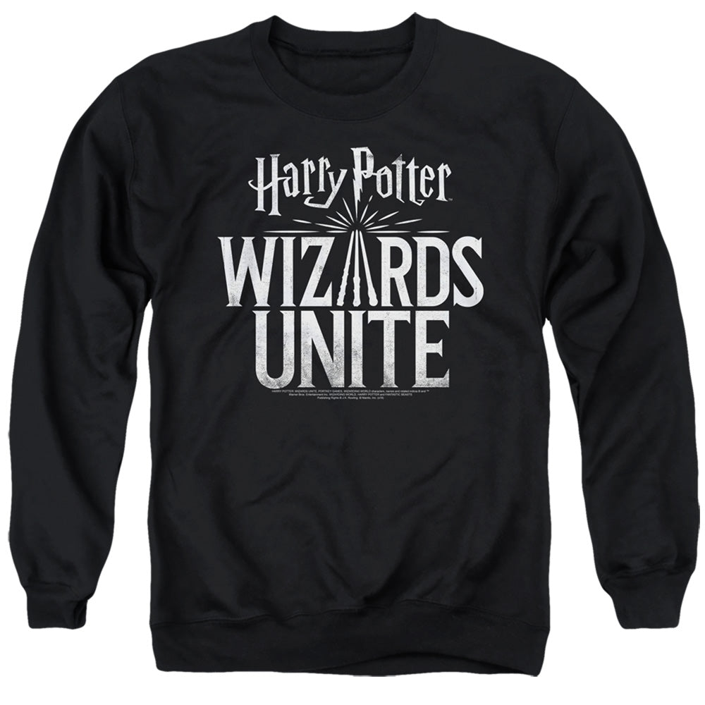 Harry Potter Wizards Unite Logo Men's Crewneck 50 50 Poly Long-Sleeve T-Shirt