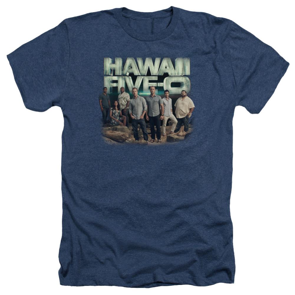 Hawaii 5 0 Cast Men's 30/1 Heather 60 40 Poly Short-Sleeve T-Shirt