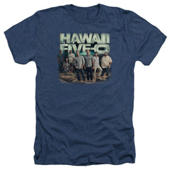 Hawaii 5 0 Cast Men's 30/1 Heather 60 40 Poly Short-Sleeve T-Shirt