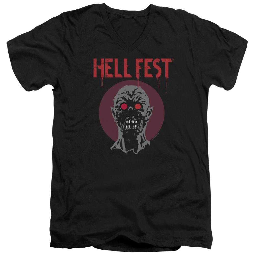 Hell Fest Logo Men's 30/1 Cotton Slim V-Neck T-Shirt