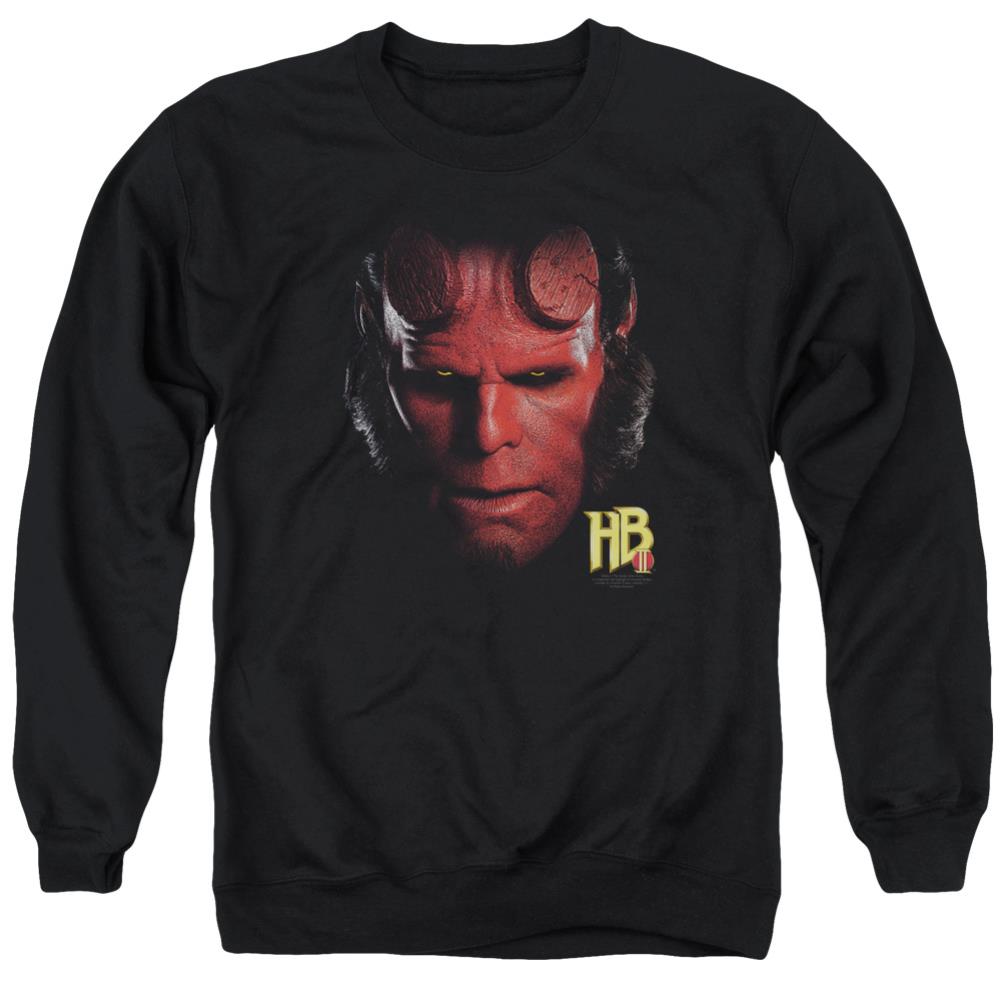 Hellboy II Hellboy Head Men's Crewneck 50 50 Poly Long-Sleeve T-Shirt