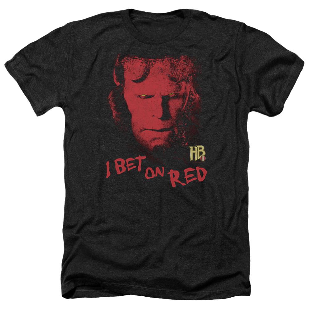 Hellboy II I Bet On Red Men's 30/1 Heather 60 40 Poly Short-Sleeve T-Shirt