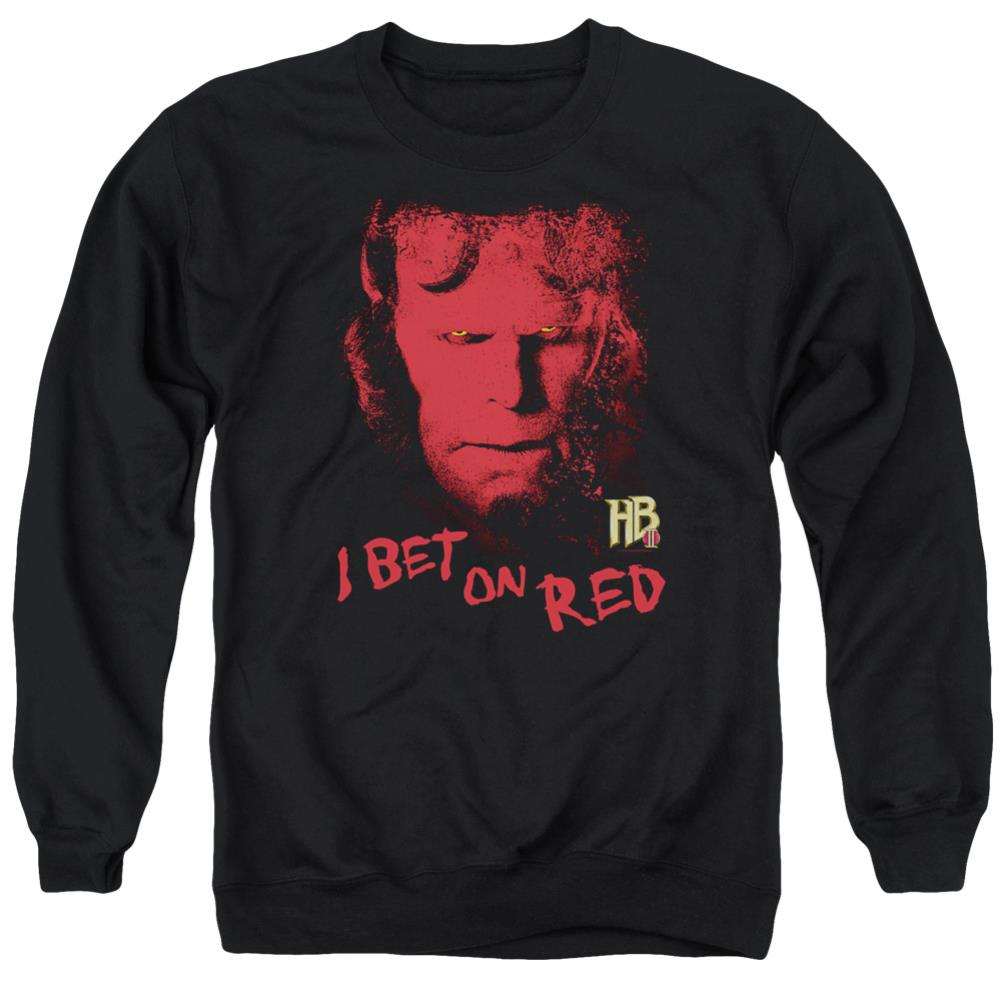 Hellboy II I Bet On Red Men's Crewneck 50 50 Poly Long-Sleeve T-Shirt