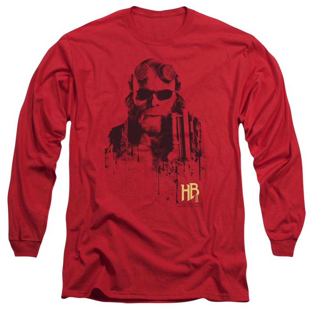 Hellboy II Splatter Gun Men's 18/1 Cotton Long-Sleeve T-Shirt