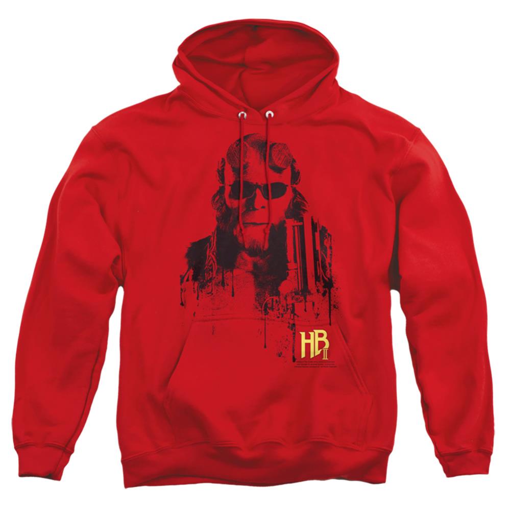 Hellboy II Splatter Gun Men's Pull-Over 75 25 Poly Hoodie