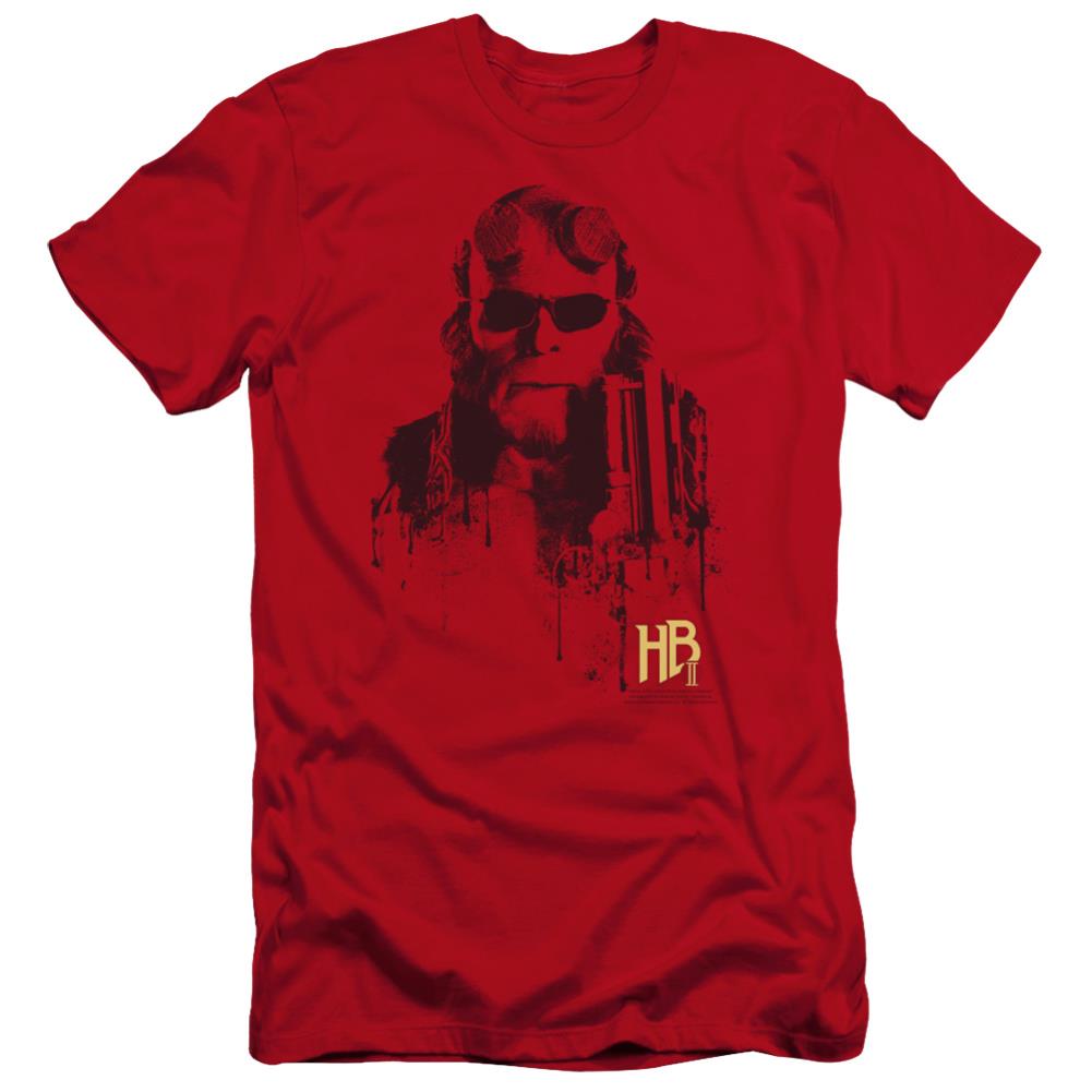 Hellboy II Splatter Gun Men's Ultra-Soft 30/1 Cotton Slim Short-Sleeve T-Shirt