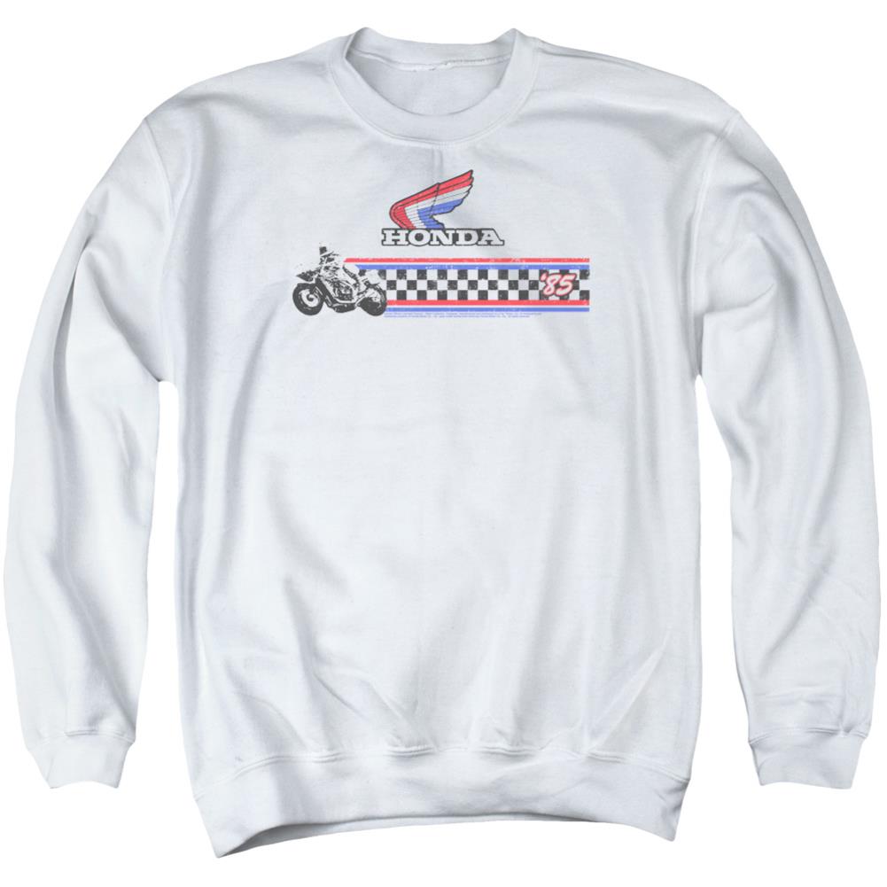 Honda 1985 Red White Blue Men's Crewneck 50 50 Poly Long-Sleeve T-Shirt