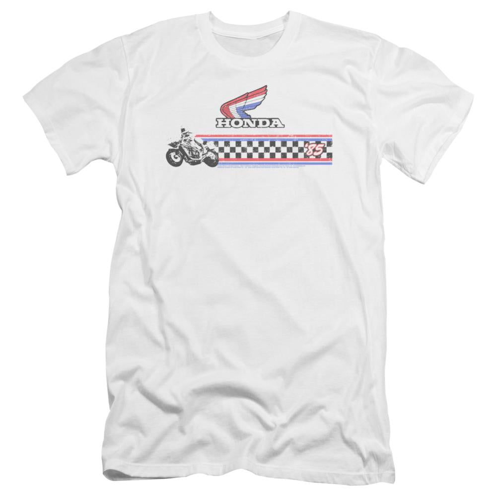 Honda 1985 Red White Blue Men's Ultra-Soft 30/1 Cotton Slim Short-Sleeve T-Shirt