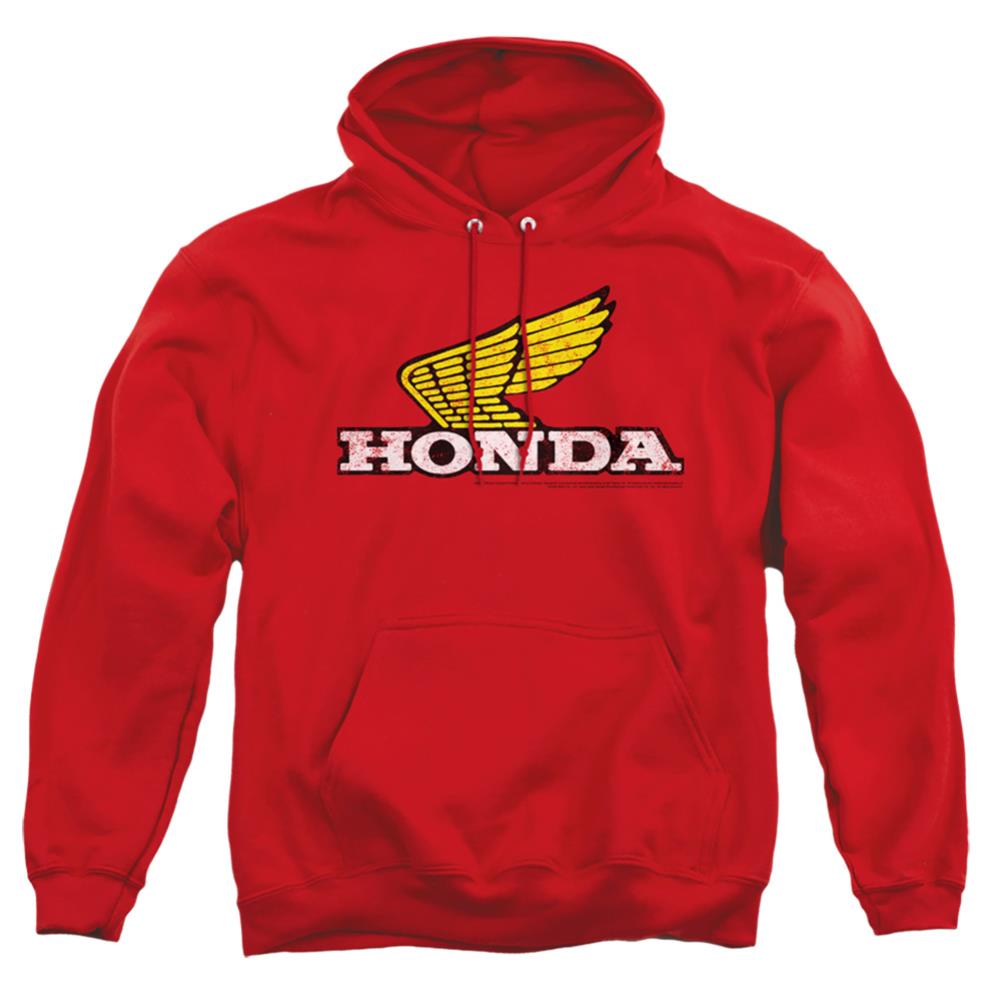 Honda Yellow Wing Logo Men's Pull-Over 75 25 Poly Hoodie