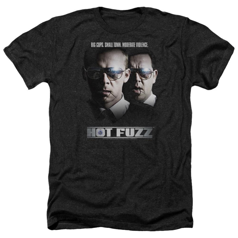 Hot Fuzz Big Cops Men's 30/1 Heather 60 40 Poly Short-Sleeve T-Shirt