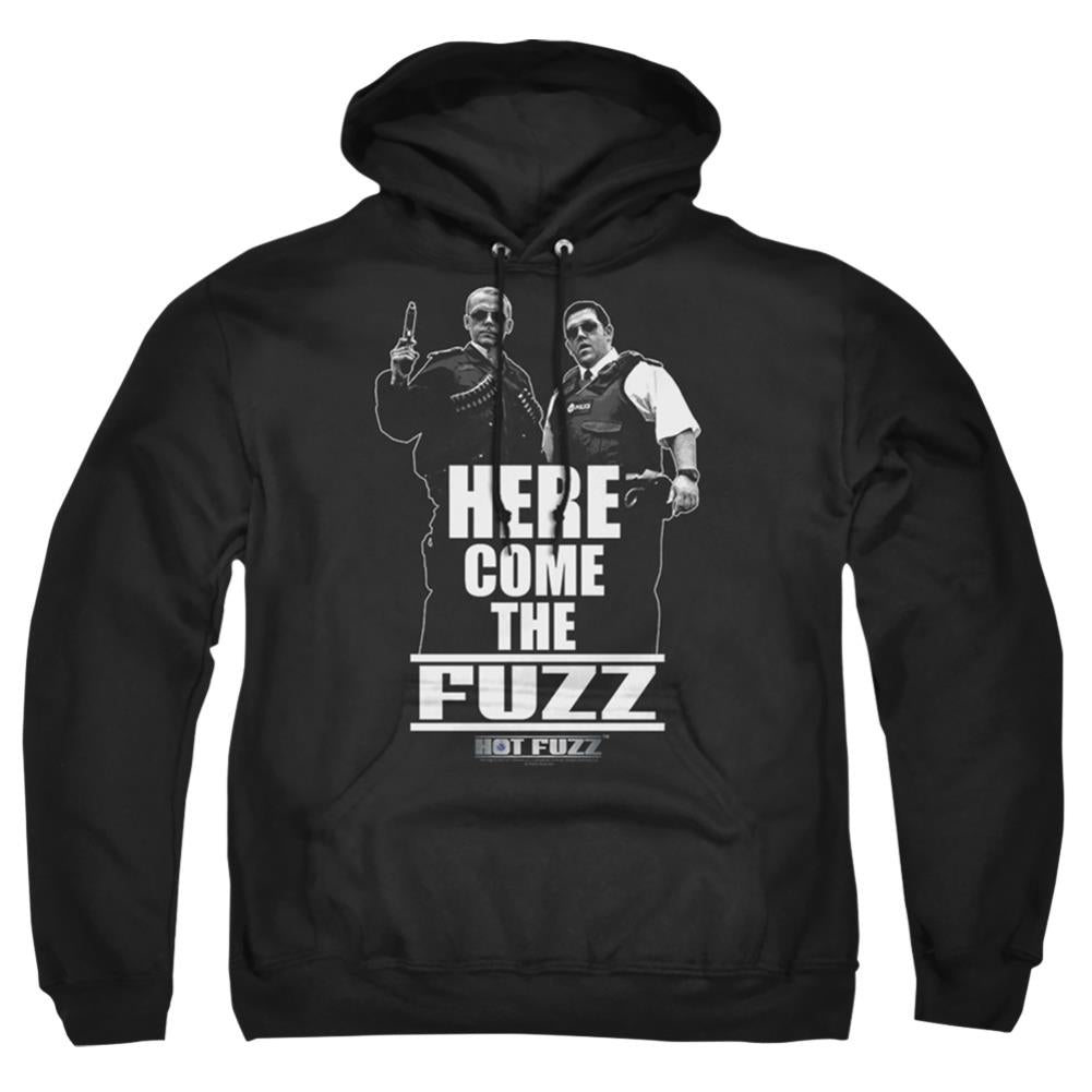 Hot Fuzz Here Come The Fuzz Men's Pull-Over 75 25 Poly Hoodie