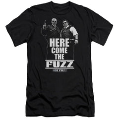 Hot Fuzz Here Come The Fuzz Men's Ultra-Soft 30/1 Cotton Slim Short-Sleeve T-Shirt