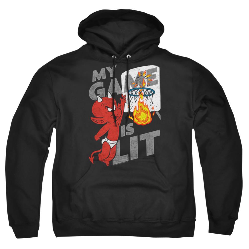 Hot Stuff Game Is Lit Men's Pull-Over 75 25 Poly Hoodie