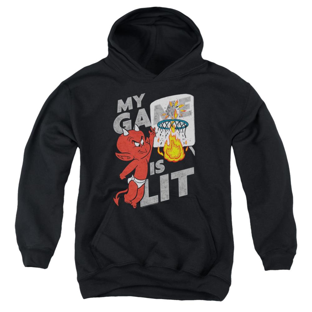 Hot Stuff Game Is Lit Youth Cotton Poly Pull-Over Hoodie