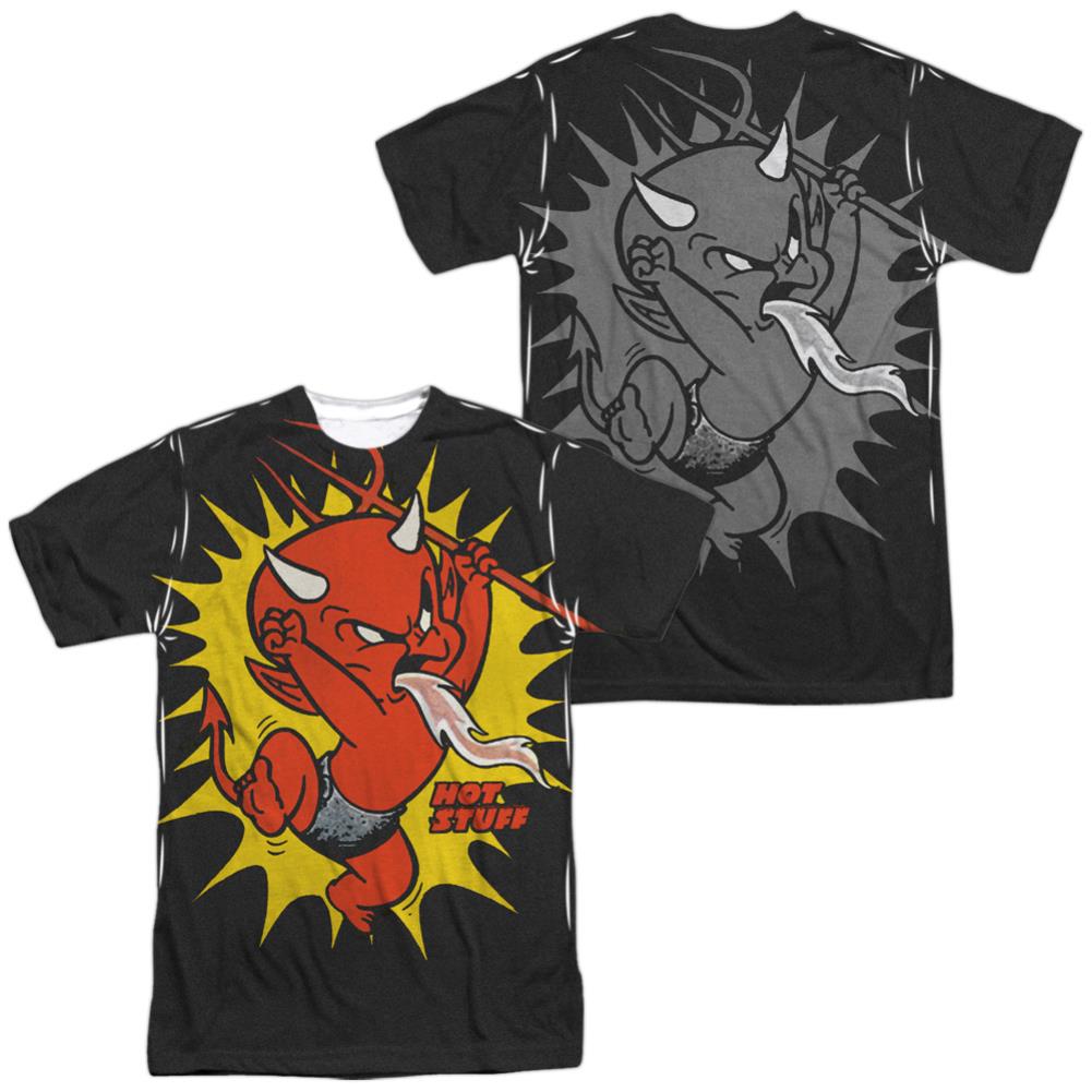 Hot Stuff Heated (Front/Back Print) Men's Regular Fit Polyester Short-Sleeve T-Shirt