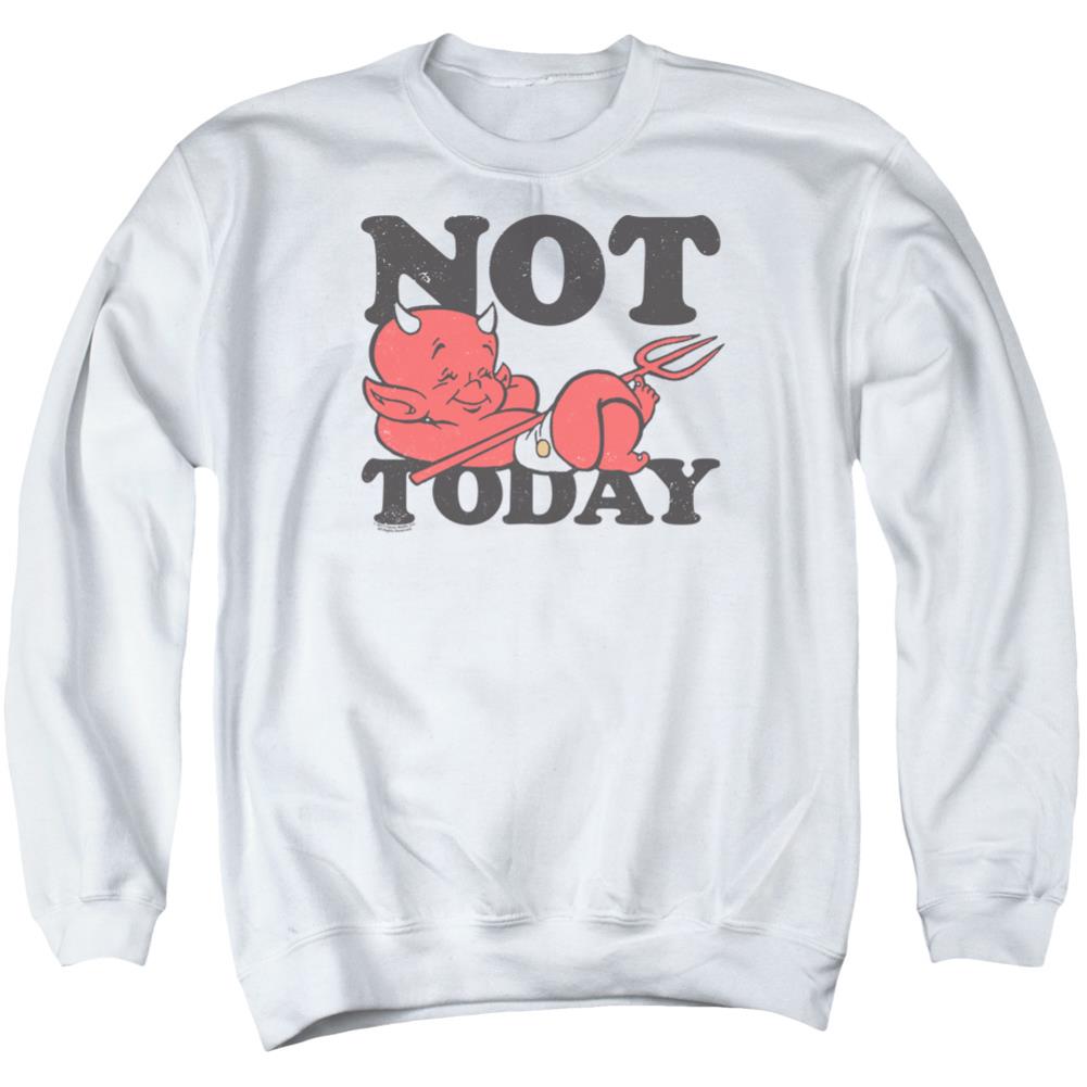 Hot Stuff Not Today Men's Crewneck 50 50 Poly Long-Sleeve T-Shirt