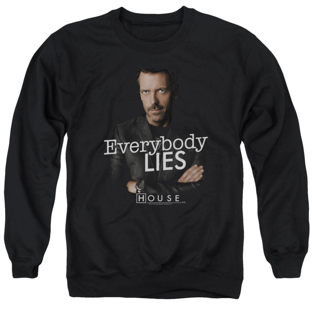 House Everybody Lies Men's Crewneck 50 50 Poly Long-Sleeve T-Shirt
