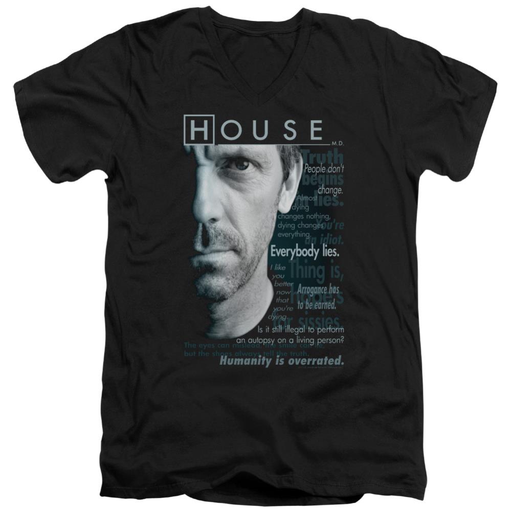 House Houseisms Men's 30/1 Cotton Slim V-Neck T-Shirt