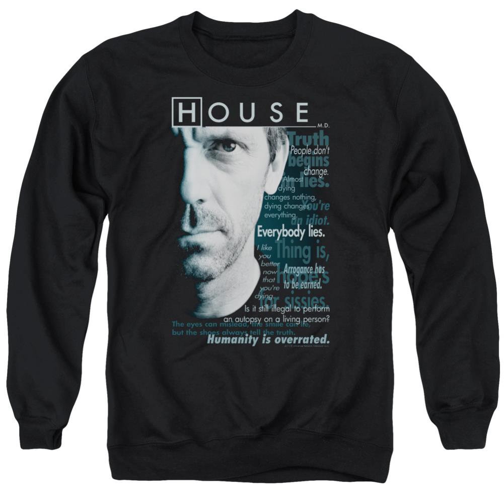 House Houseisms Men's Crewneck 50 50 Poly Long-Sleeve T-Shirt