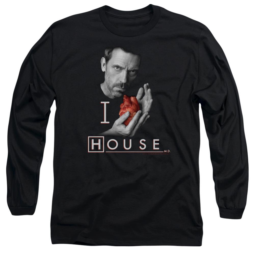House I Heart House Men's 18/1 Cotton Long-Sleeve T-Shirt