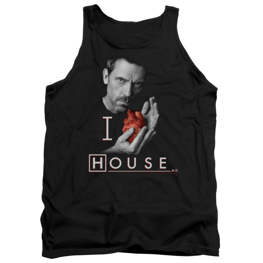 House I Heart House Men's 18/1 Cotton Tank Top