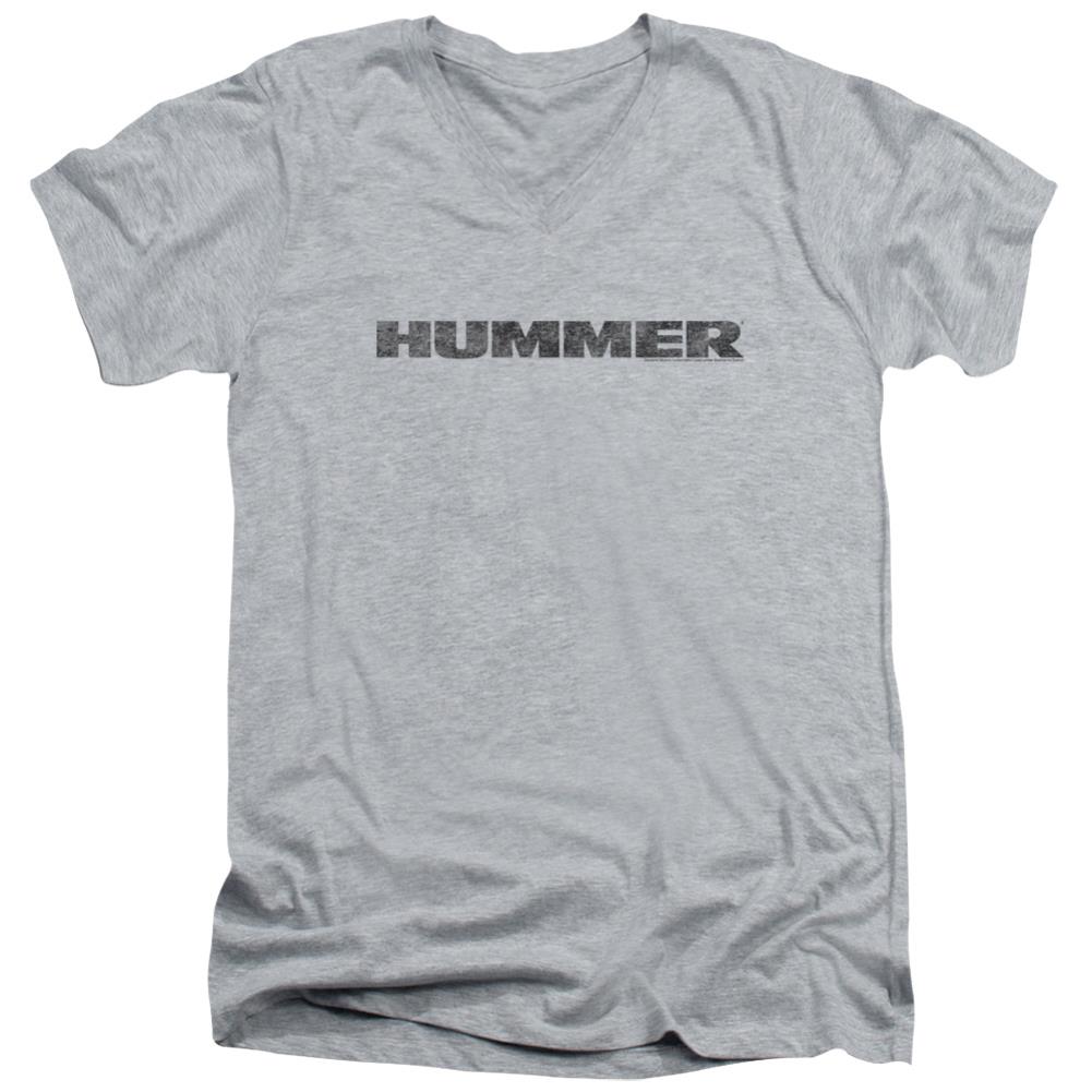 Hummer Distressed Hummer Logo Men's 30/1 Cotton Slim V-Neck T-Shirt
