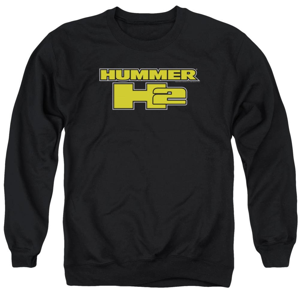Hummer H2 Block Logo Men's Crewneck 50 50 Poly Long-Sleeve T-Shirt