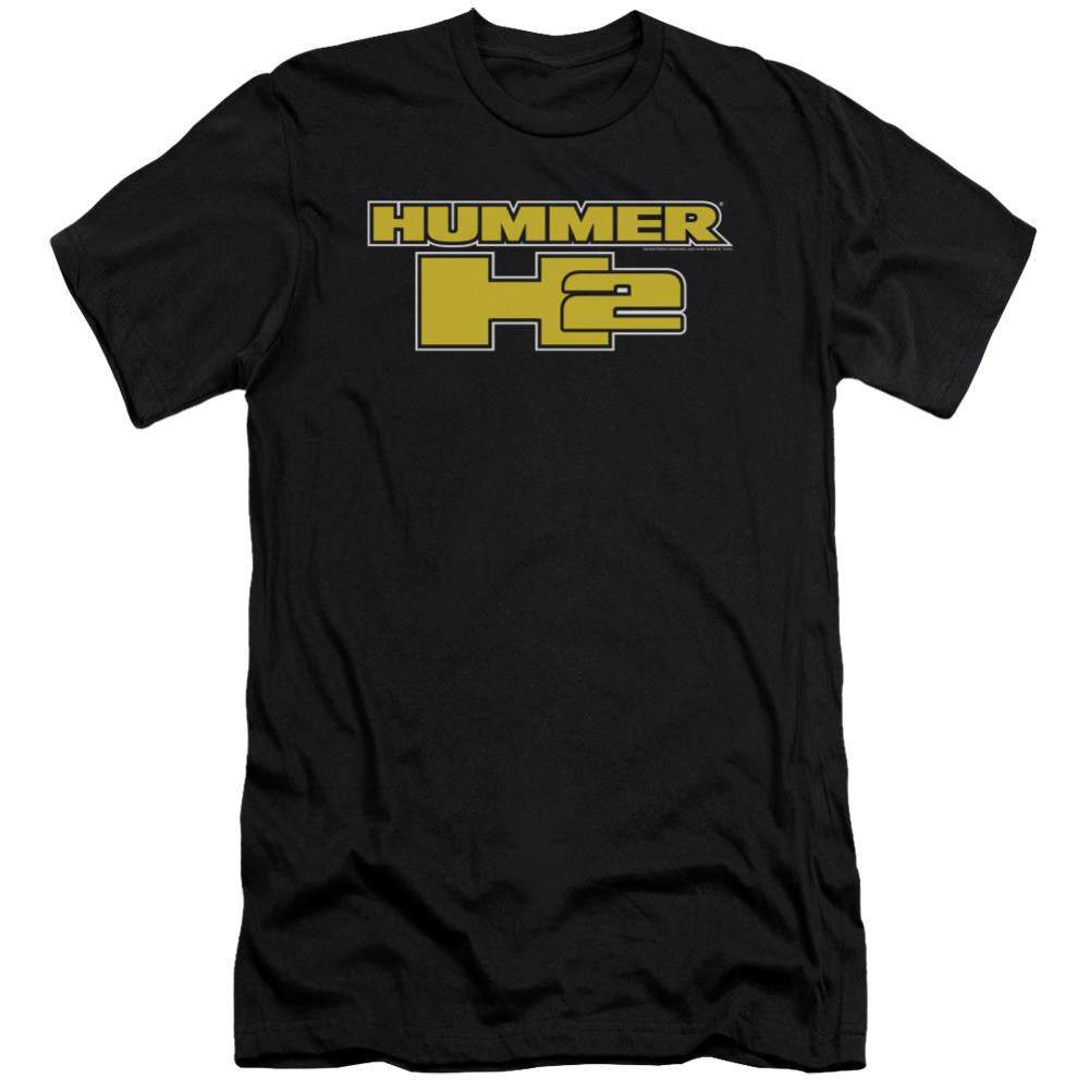 Hummer H2 Block Logo Men's Ultra-Soft 30/1 Cotton Slim Short-Sleeve T-Shirt