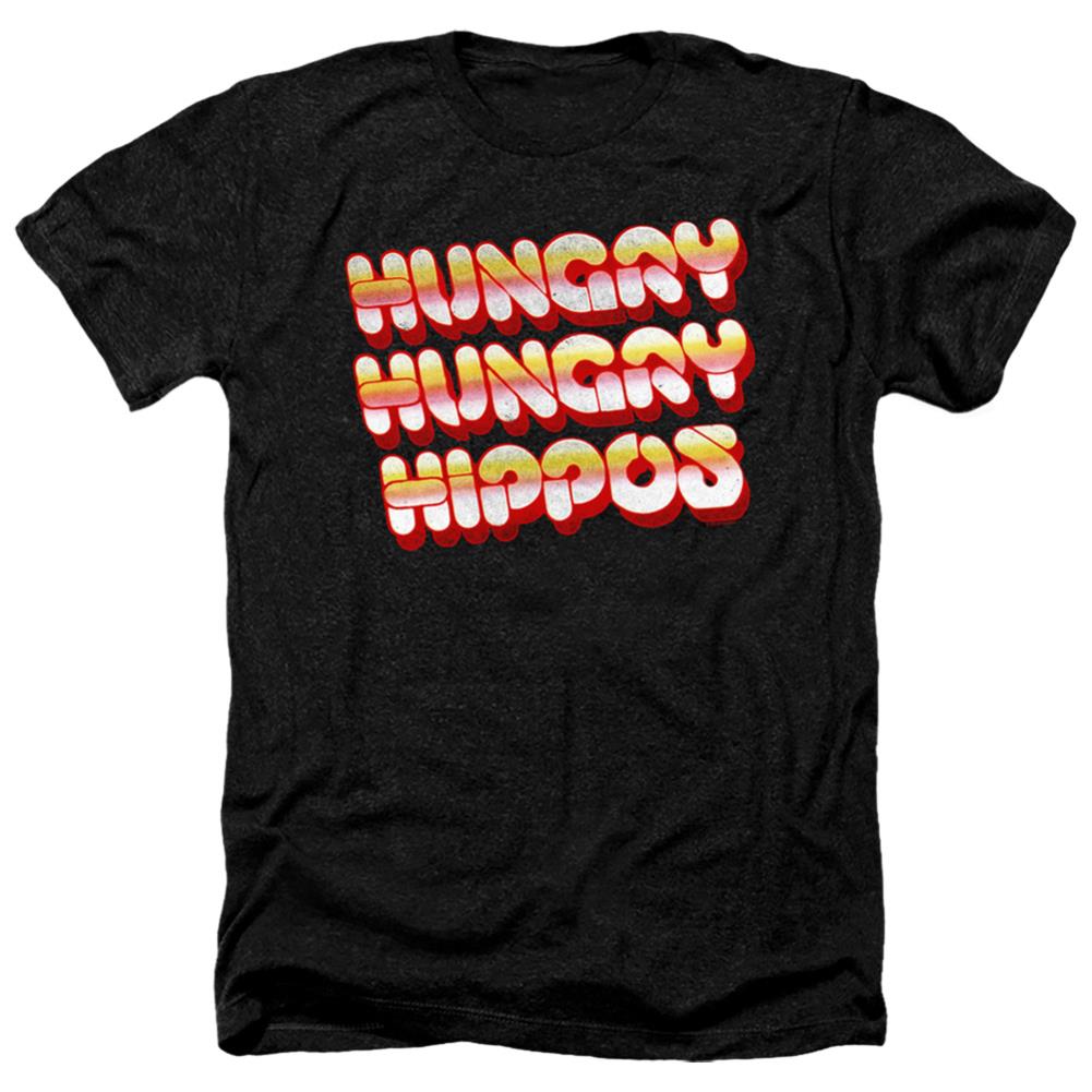 Hungry Hungry Hippos Hungry Vintage Logo Men's 30/1 Heather 60 40 Poly Short-Sleeve T-Shirt