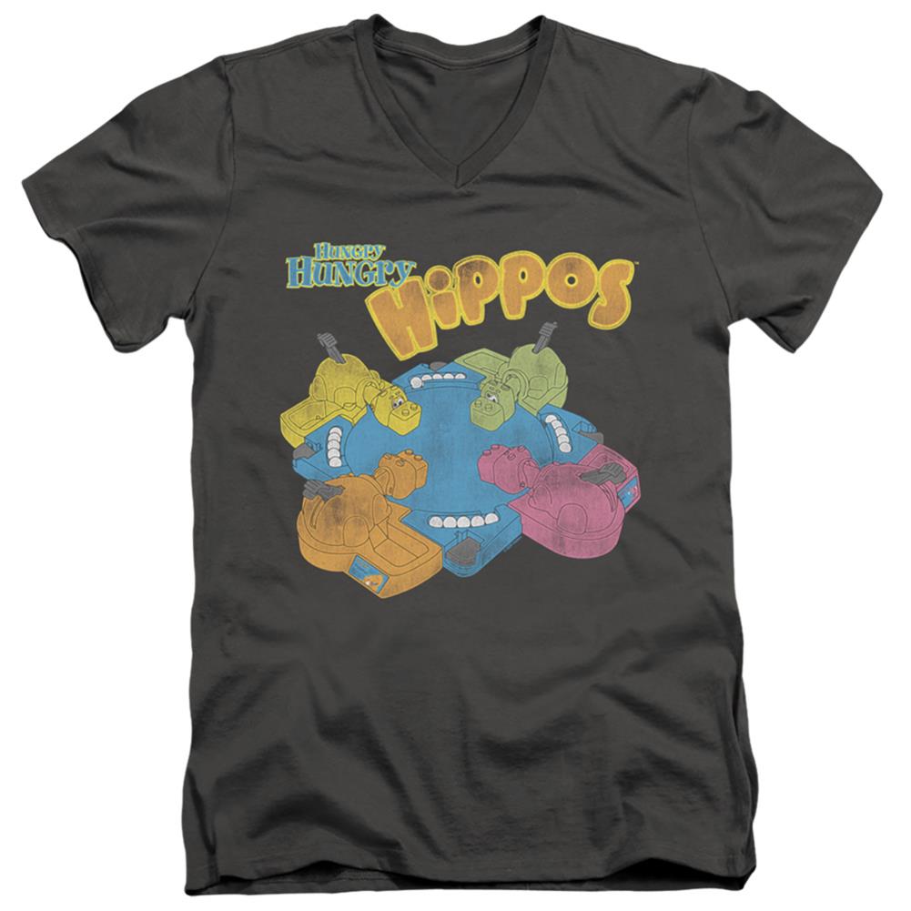 Hungry Hungry Hippos Ready To Play Men's 30/1 Cotton Slim V-Neck T-Shirt