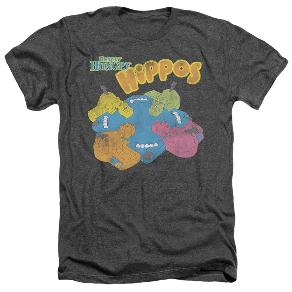 Hungry Hungry Hippos Ready To Play Men's 30/1 Heather 60 40 Poly Short-Sleeve T-Shirt