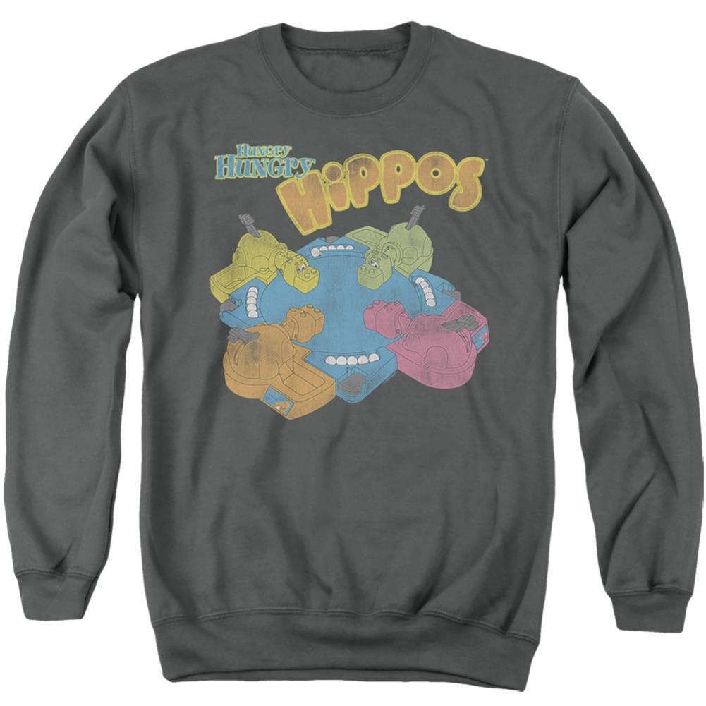 Hungry Hungry Hippos Ready To Play Men's Crewneck 50 50 Poly Long-Sleeve T-Shirt