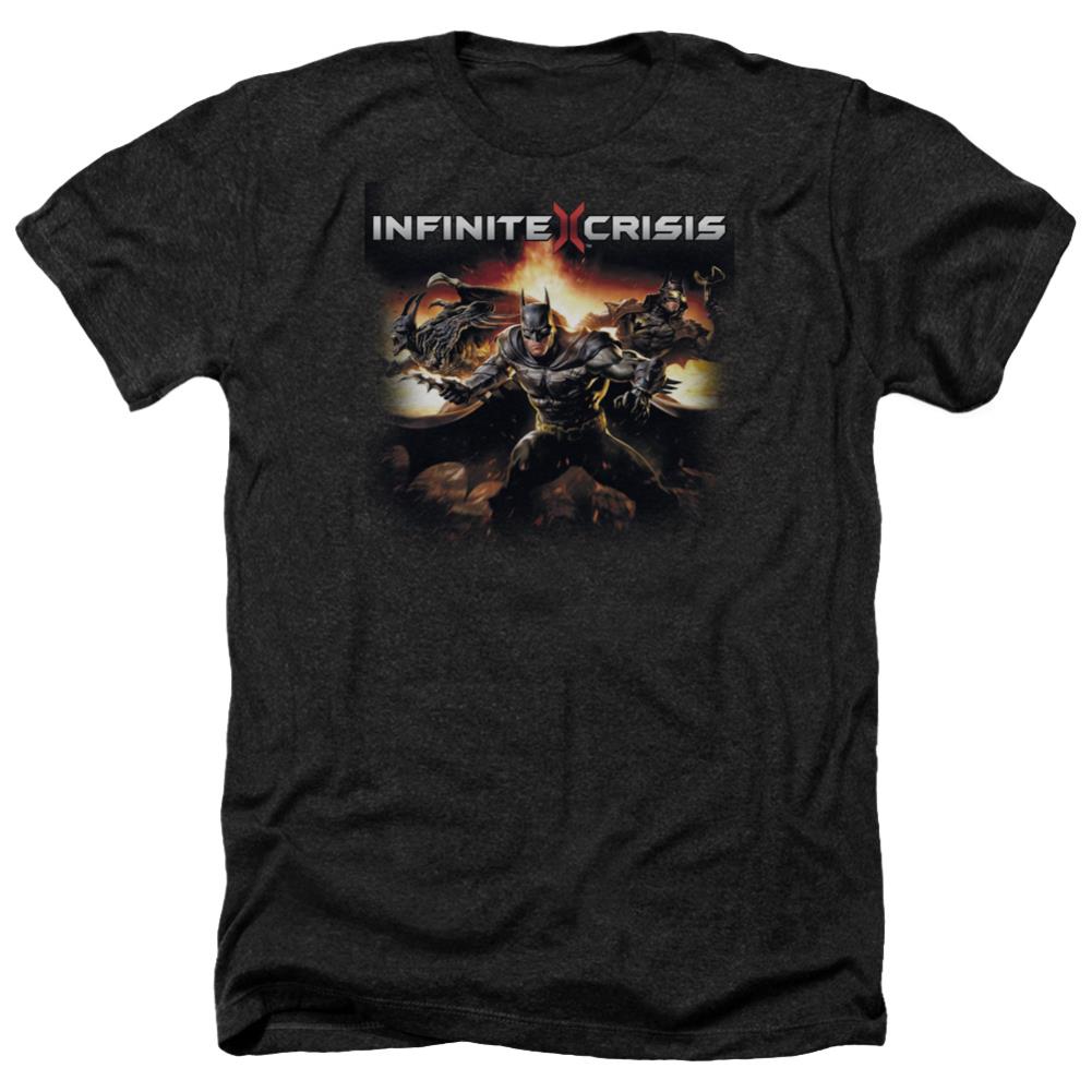 Infinite Crisis Batmen Men's 30/1 Heather 60 40 Poly Short-Sleeve T-Shirt