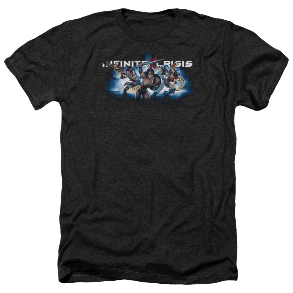 Infinite Crisis IC Blue Men's 30/1 Heather 60 40 Poly Short-Sleeve T-Shirt