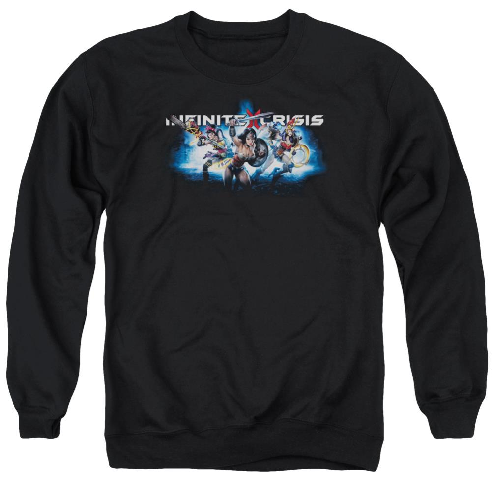 Infinite Crisis IC Blue Men's Crewneck 50 50 Poly Long-Sleeve T-Shirt