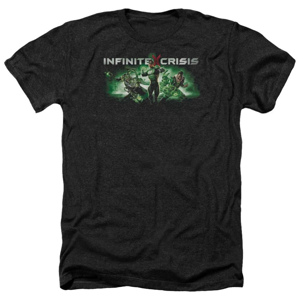 Infinite Crisis IC Green Men's 30/1 Heather 60 40 Poly Short-Sleeve T-Shirt