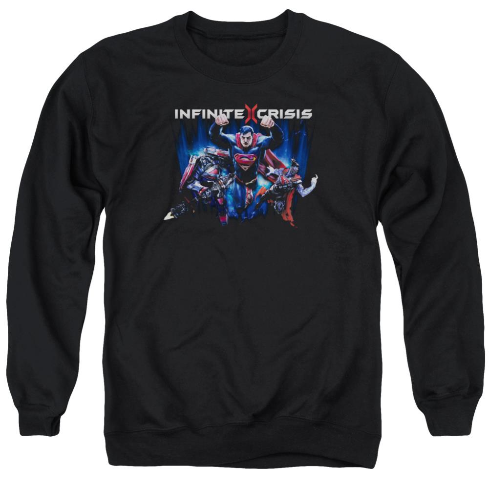 Infinite Crisis IC Super Men's Crewneck 50 50 Poly Long-Sleeve T-Shirt