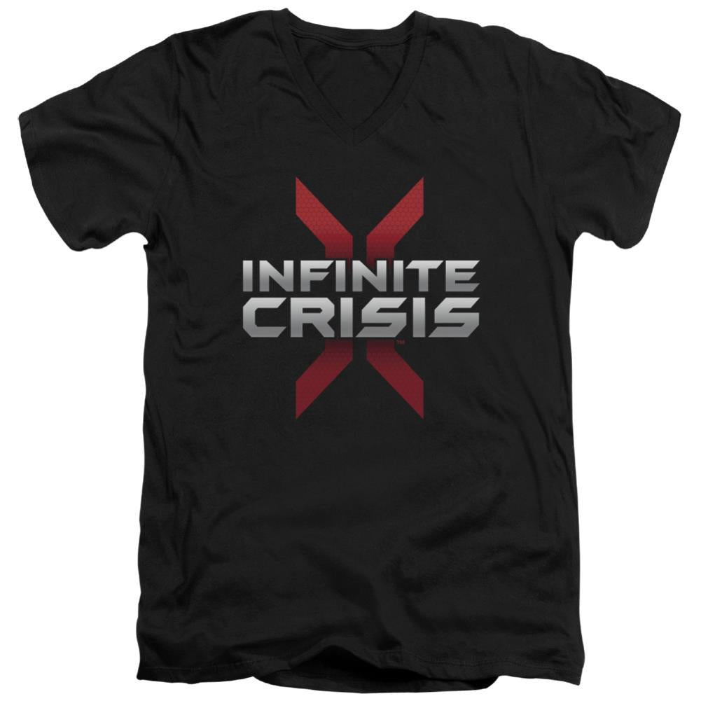 Infinite Crisis Logo Men's 30/1 Cotton Slim V-Neck T-Shirt