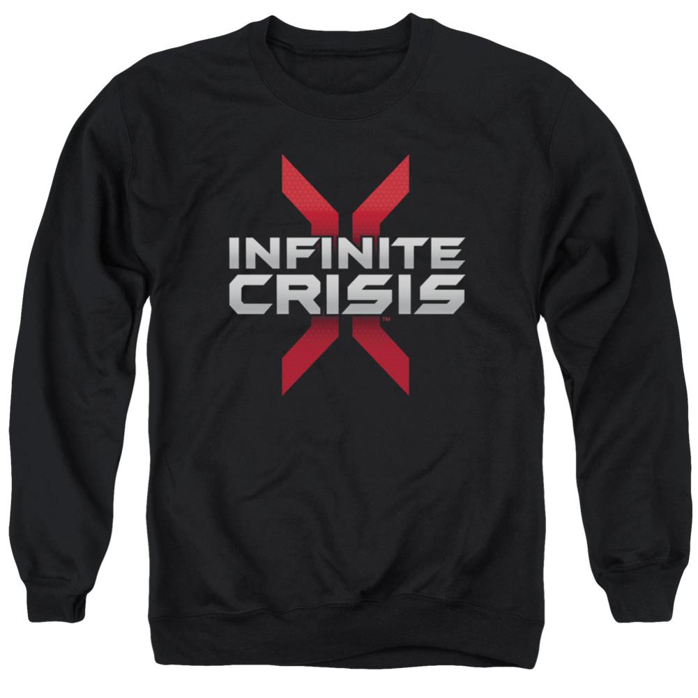 Infinite Crisis Logo Men's Crewneck 50 50 Poly Long-Sleeve T-Shirt