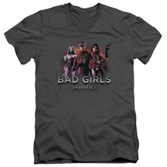 Injustice Gods Among Us Bad Girls Men's 30/1 Cotton Slim V-Neck T-Shirt