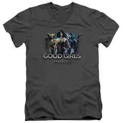 Injustice Gods Among Us Good Girls Men's 30/1 Cotton Slim V-Neck T-Shirt