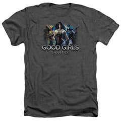 Injustice Gods Among Us Good Girls Men's 30/1 Heather 60 40 Poly Short-Sleeve T-Shirt