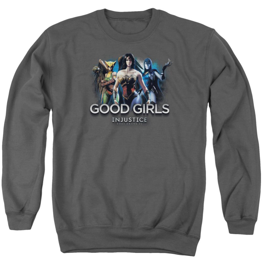Injustice Gods Among Us Good Girls Men's Crewneck 50 50 Poly Long-Sleeve T-Shirt