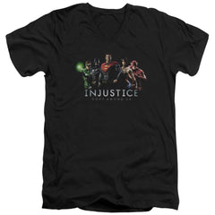 Injustice Gods Among Us Injustice League Men's 30/1 Cotton Slim V-Neck T-Shirt