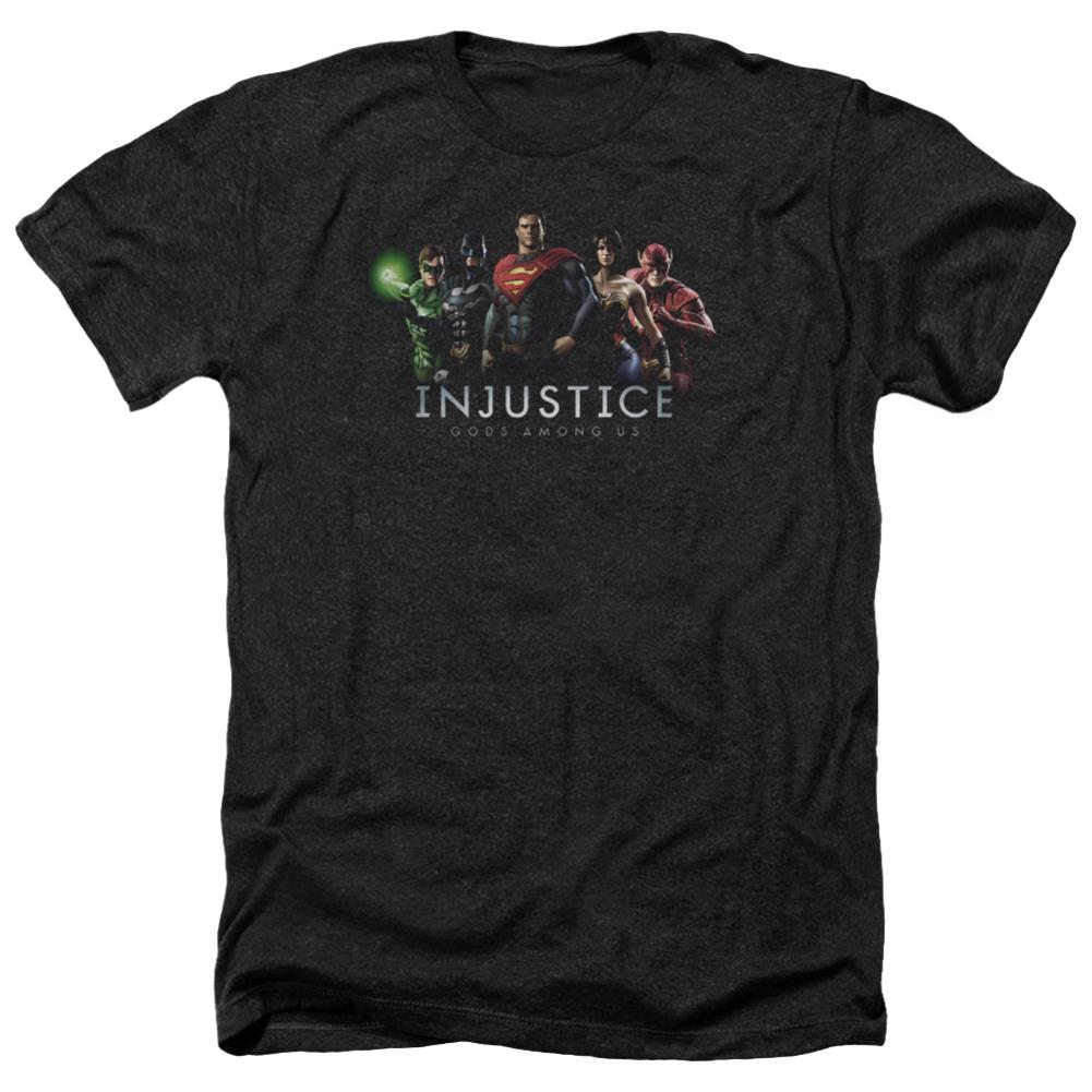 Injustice Gods Among Us Injustice League Men's 30/1 Heather 60 40 Poly Short-Sleeve T-Shirt